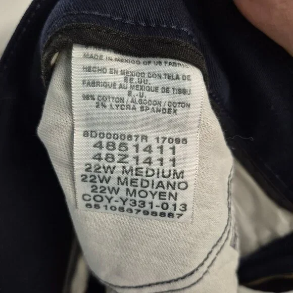 Lee Womens Relaxed Straight Leg Stretch Pants Navy Size 22W - Picture 8 of 8